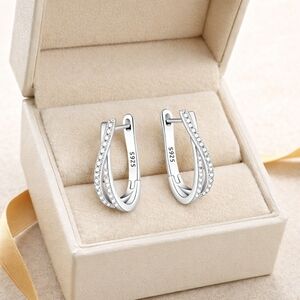 ♡NEW 925 Sterling Silver Hoop Earrings